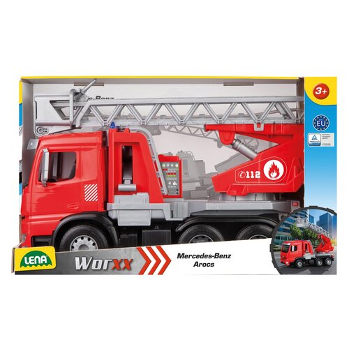 Lena Hasičské auto s funkční stříkačkou Mercedes  Benz Arocs, 47 cm