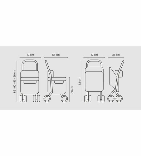 Carlett Senior Comfort nakupovalna torba nakolesih 29 l, siva