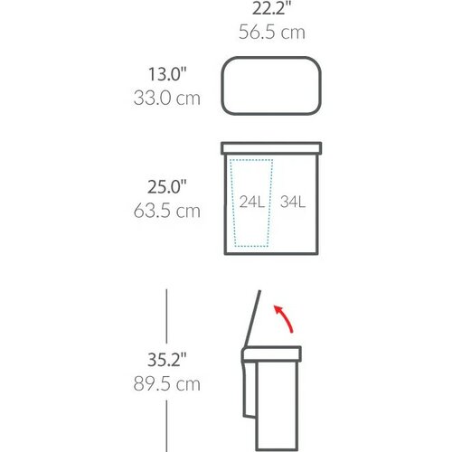 Simplehuman Bezdotykový koš s hlasovým senzorem na tříděný odpad 58 l, černá