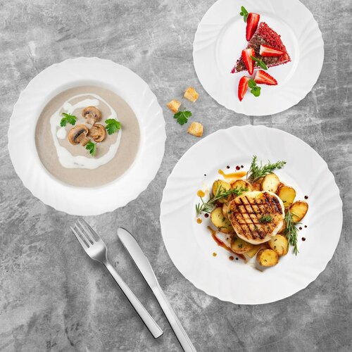 Set de masă Orion Luna 18 piese, rotund, cuvaluri