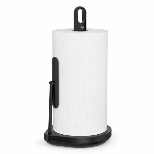 Simplehuman Papierhandtuchspender + Pumpe für Reinigungsmittel, mattschwarzer Stahl