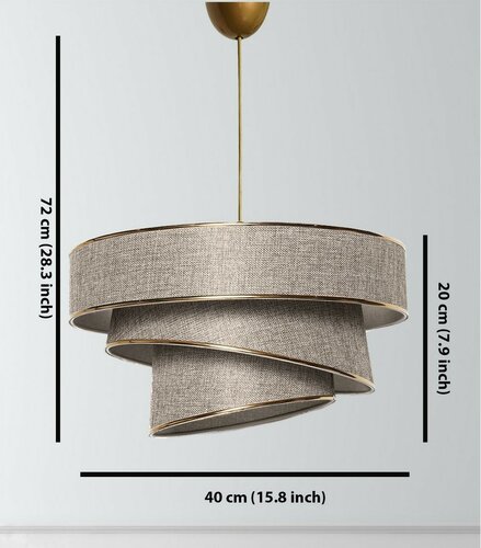 Závěsný lustr Couper - Beige, Gold