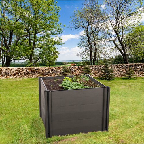 Paturi ridicate G21 Crop 106 x 106 x 80, WPC, Eben