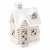 Božična dekoracija Zasnežena hišica za čajnosvečko, 25 x 36 x 18 cm