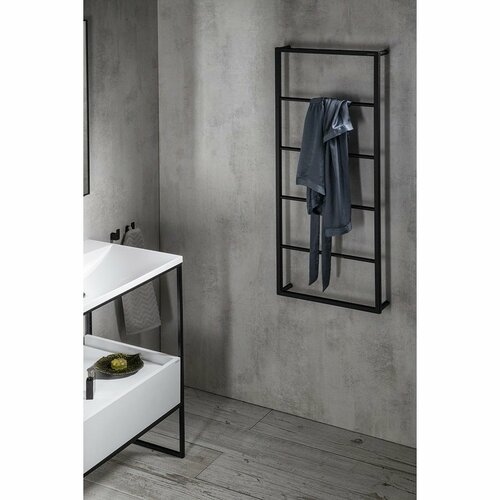 SAPHO Ska501 Ska suport pentru prosoape montat peperete 45 x 115 x 10 cm, negru mat
