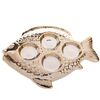 Weihnachtlicher Keramik-Teelichthalter „Goldfisch“, 20,5 x 2 x 16 cm