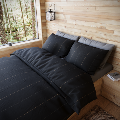 Lenjerie de pat Kvalitex din viscoză Woody Charlesnegru , 140 x 220 cm, 70 x 90 cm