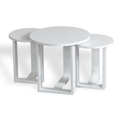 Masă pliantă Mira White, 3 buc