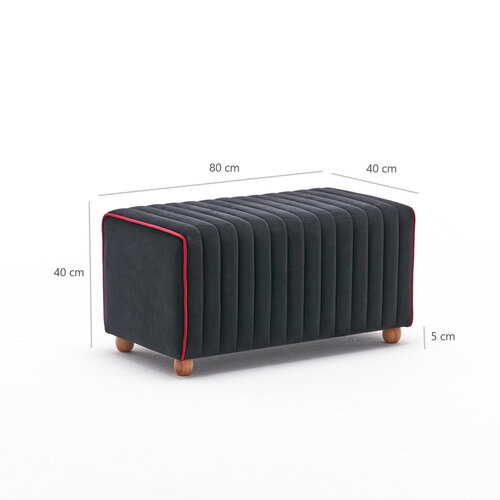 Taburet Mabel Pouf negru
