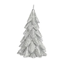 Świeczka bożonarodzeniowa Xmas tree srebrny, 12,5 x 8,5 cm