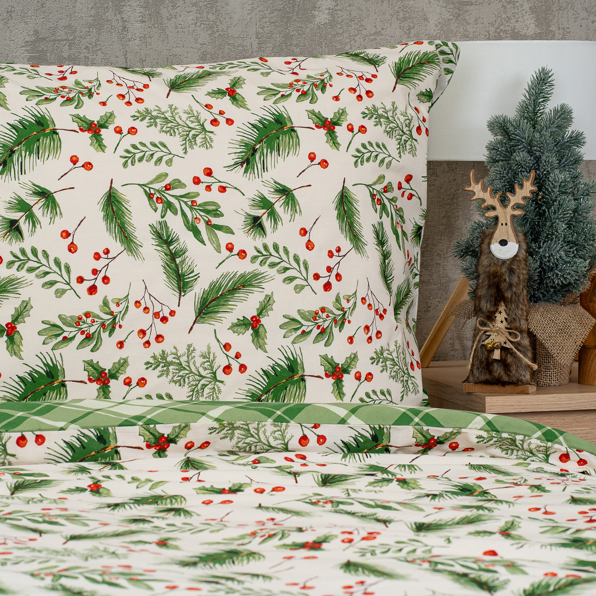 4Home Scotch green pamut ágyneműhuzat, 140 x 220 cm, 70 x90 cm, 140 x 220 cm, 70 x 90 cm termék 2. képe