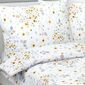 Bellatex Крепова постільна білизна Квіти сірий, жовтий, 140 x 200 см, 70 x 90 см