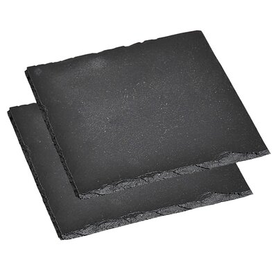 Kesper 38109 Zestaw podkładek do serwowania, łupek, 2 szt., 20 x 20 cm