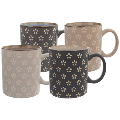 Orion Set of ceramic mugs KVĚTY 350 ml, 4 pcs