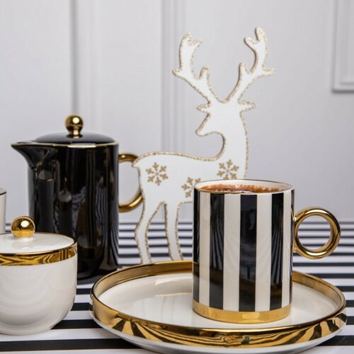 Altom Porcelanowy talerz deserowy Palazzo 21 cm, czarny