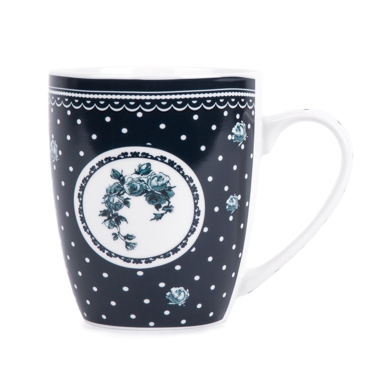 Hrnček Country bodka 340 ml, modrá