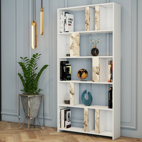 Knihovna Lime White Marbel and White