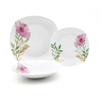 Set de masă Home Elements 18 piese Pink Poppy