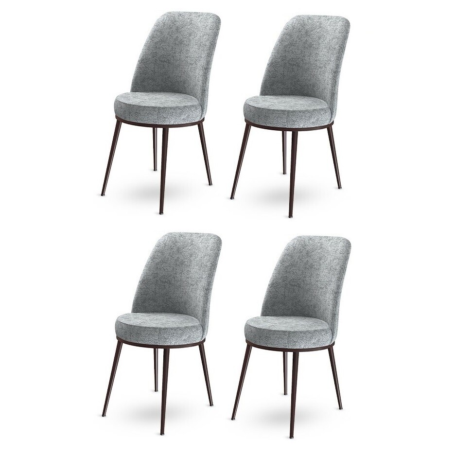 Sada jídelních židlí Dexa Grey and Brown, 4 ks, 4 ks