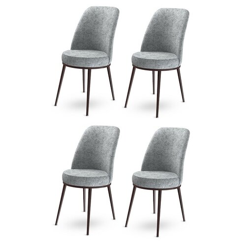 Esszimmerstuhl-Set Dexa Grey and Brown, 4 Stück