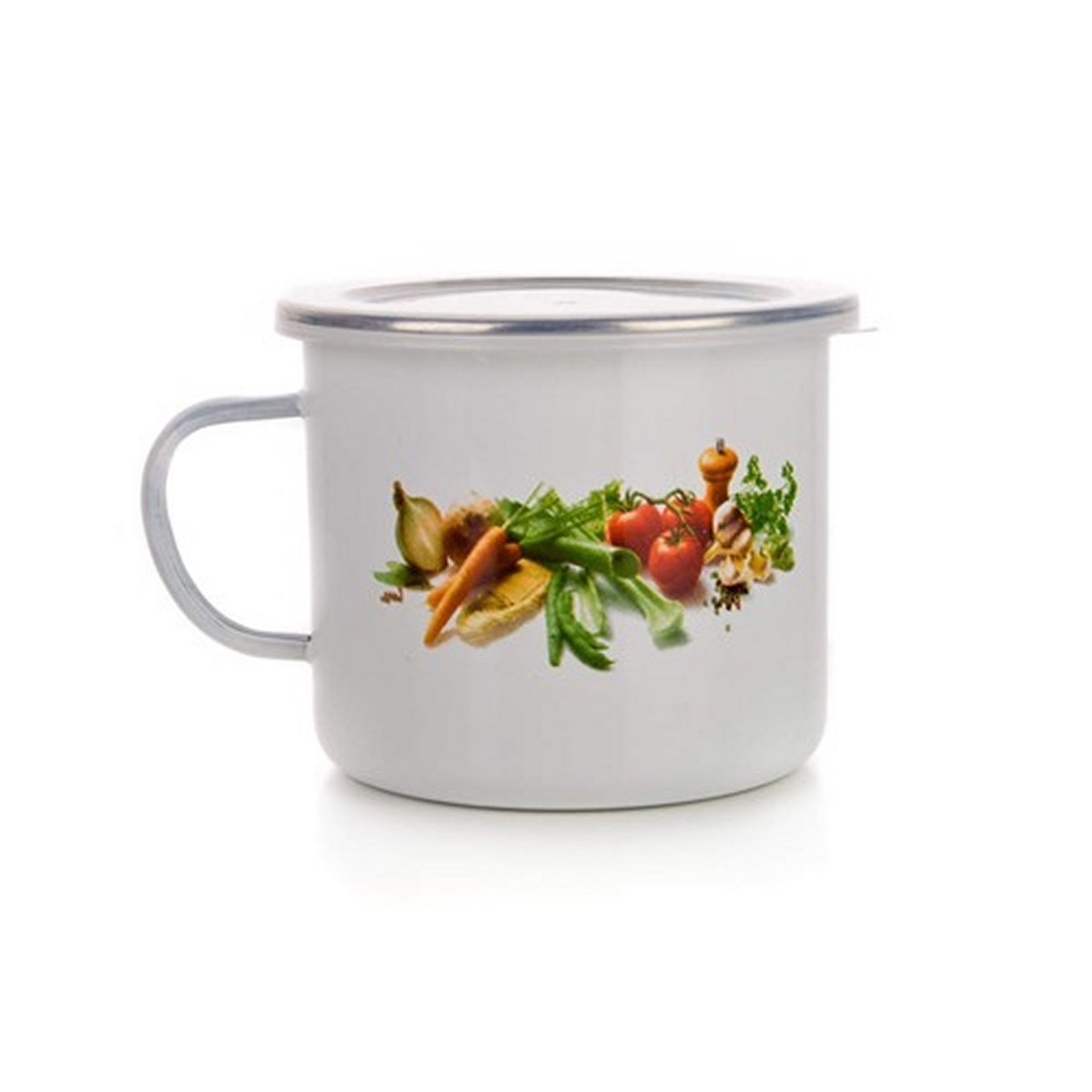 Banquet Smaltovaný hrnček s viečkom zelenina 900 ml, 0,9 l