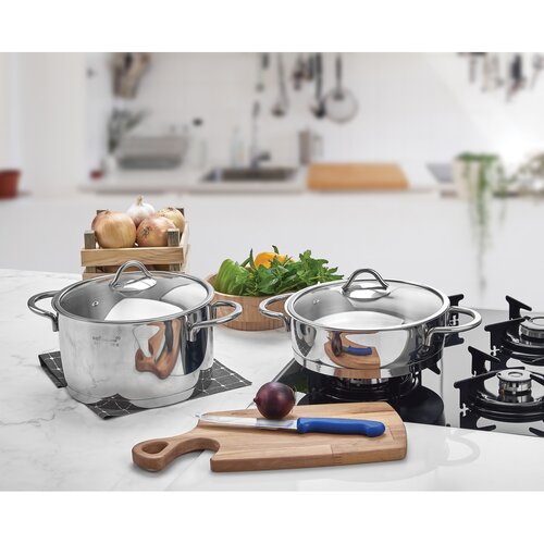 4Home 8-delni set posode Vision, steklene pokrovke