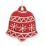 Decorațiune ceramică suspendată Clopoțel, 9 x 8,7x 1 cm, roșu turtă dulce