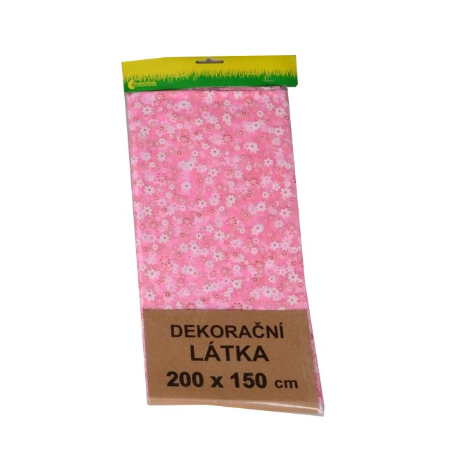 Organza s květinovým vzorem, růžová, 150 x 200 cm, HTH