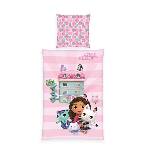Herding Pamut ágynemű Gabby's Dollhouse , 135 x 200 cm, 80 x 80 cm
