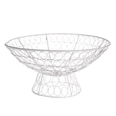 Schale aus Metalldraht, weiß