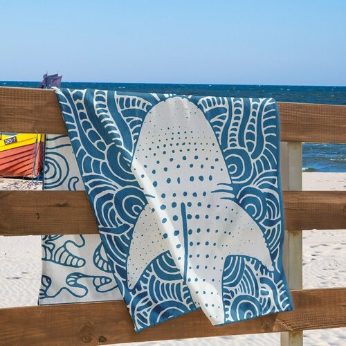 DecoKing Plažna brisača Shark, 90 x 180 cm