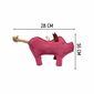 PafDog Ferkel Pinky Hundespielzeug aus Leder und Jute, 28 cm