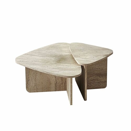 Couchtisch-Set Ballare Travertine, 2 Stück