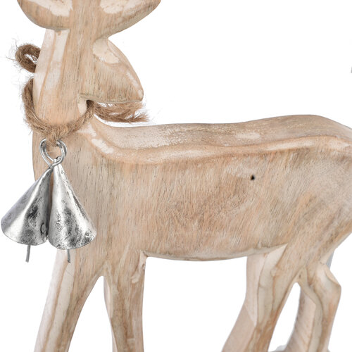 4Home Dekorace z mangového dřeva Nordic Reindeer,33 cm