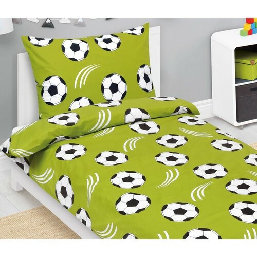 Bellatex Baumwollbettwäsche Junior Fußball, 140 x 200 cm, 70 x 90 cm