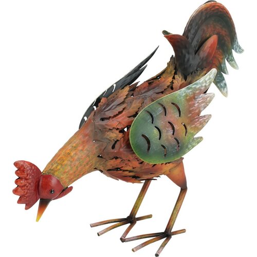 Decor metalic pentru grădină Cocoș, 38 x 11 x 27,5 cm