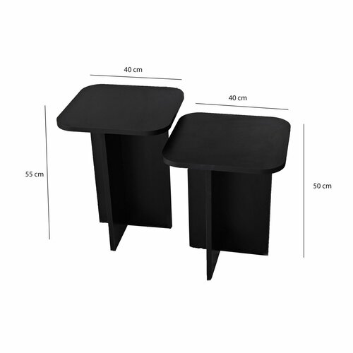 Súprava odkladacích stolíkov Blues Black, 2 ks