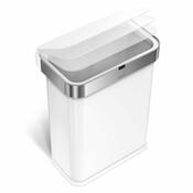Simplehuman Obdélníkový bezdotykový koš s hlasovýma pohybovým ovládaním 58 l, biela