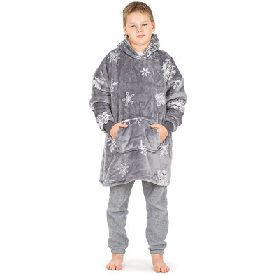 4Home Sweatshirt Lammfelloptik Mikroplüsch  Silent Snowfall, Uni S –für Kinder