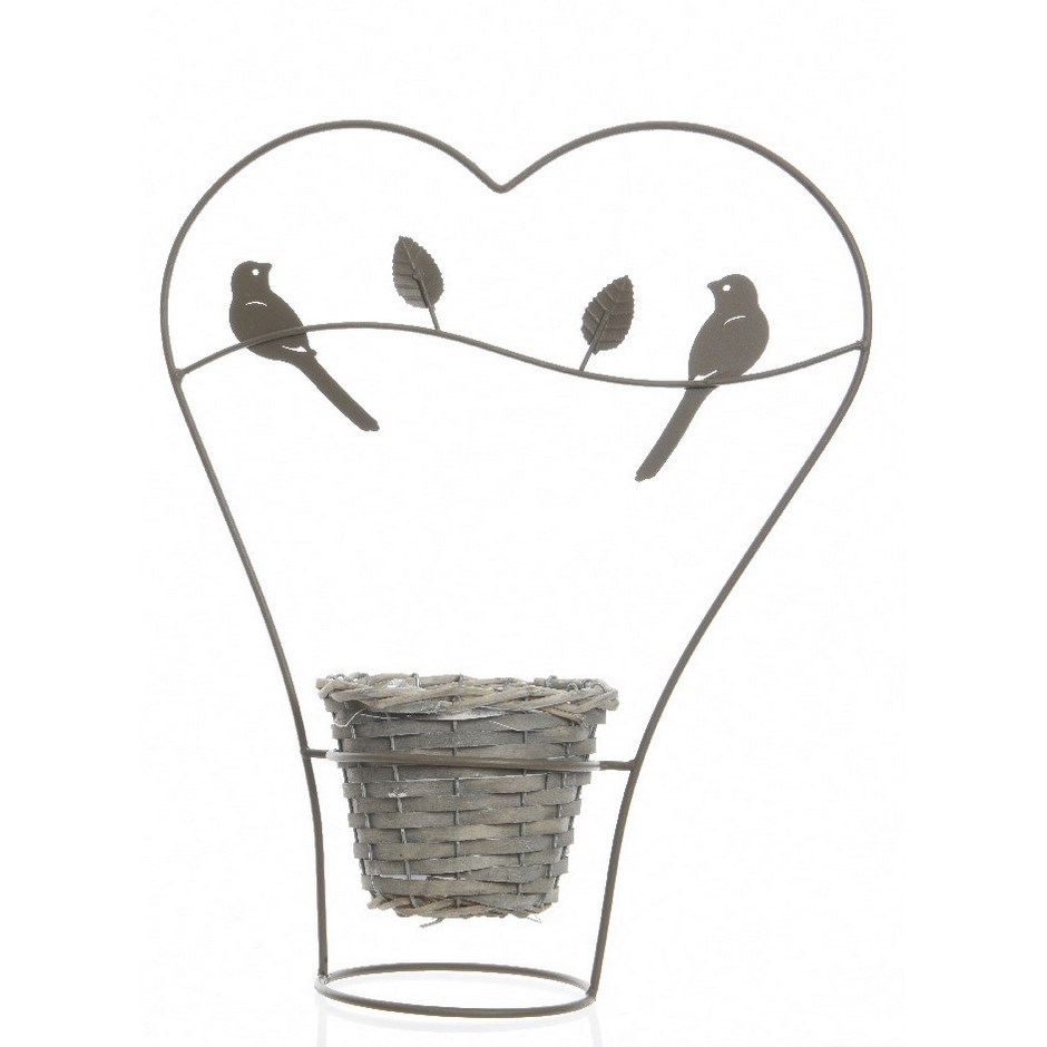 Prútený kvetináč Vtáčiky