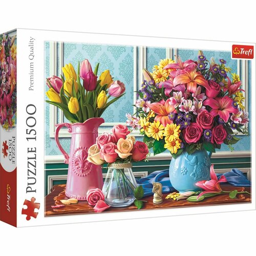 Trefl Puzzle Virágcsokor vázában, 1500 részes