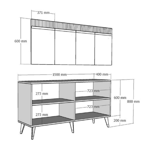 Skříňka Defne White and Silver
