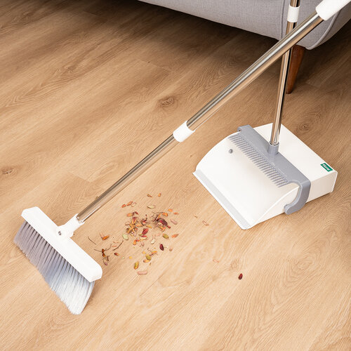 4Home Besen und Kehrschaufel mit Stiel Faulenzer