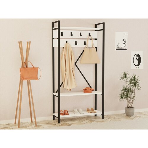 Wieszak z półką na buty Alfa White and Grey