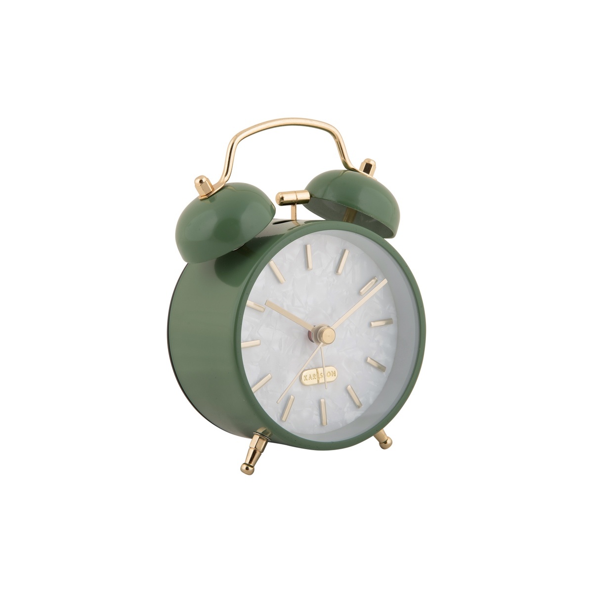 Dizajnový budík Karlsson 6009DG zelený, priemer 12cm