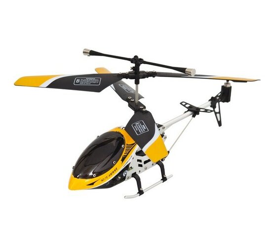 Vnitřní tříkanálový 19 cm vrtulník - žlutý, Buddy , bílá + žlutá