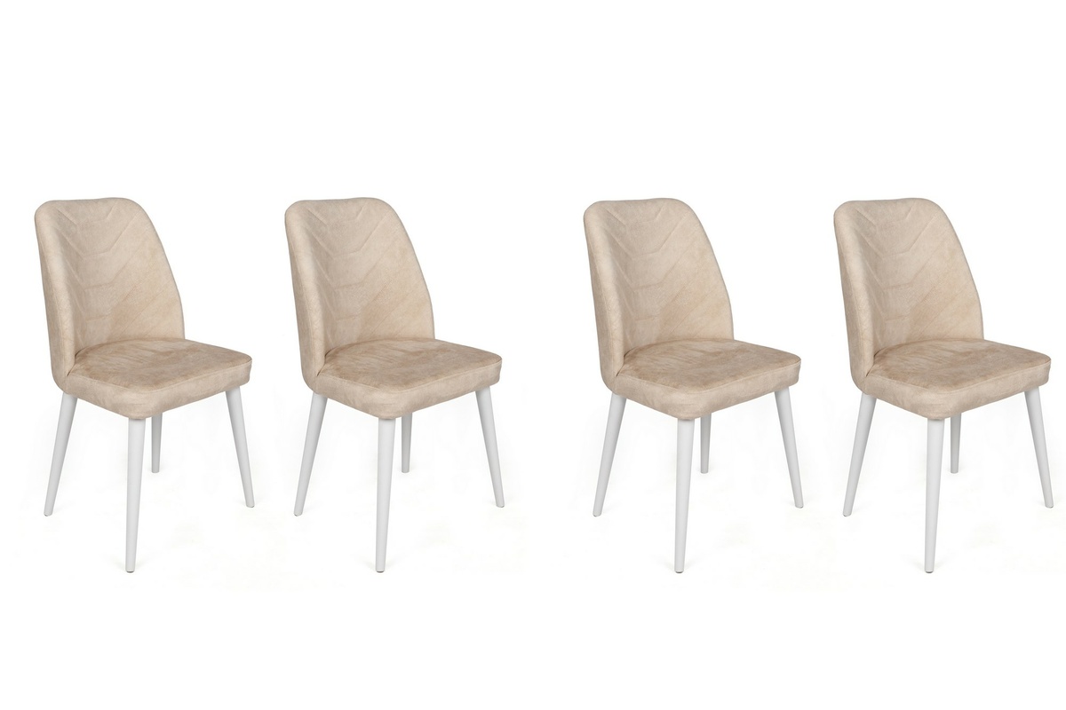Súprava jedálenských stoličiek Dallas Beige and White, 4 ks