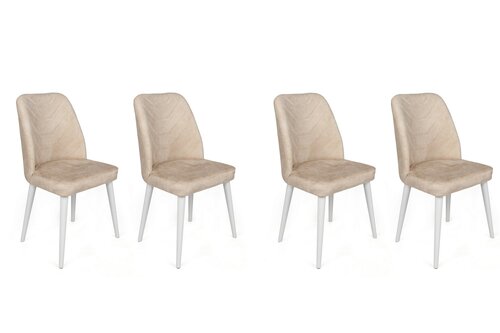 Súprava jedálenských stoličiek Dallas Beige and White, 4 ks