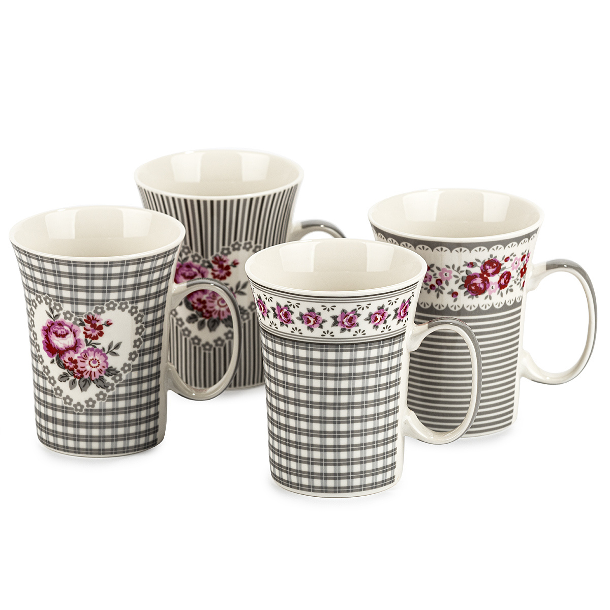 Orion Sada porcelánových hrnčekov Rose 0,36 l, 4 ks