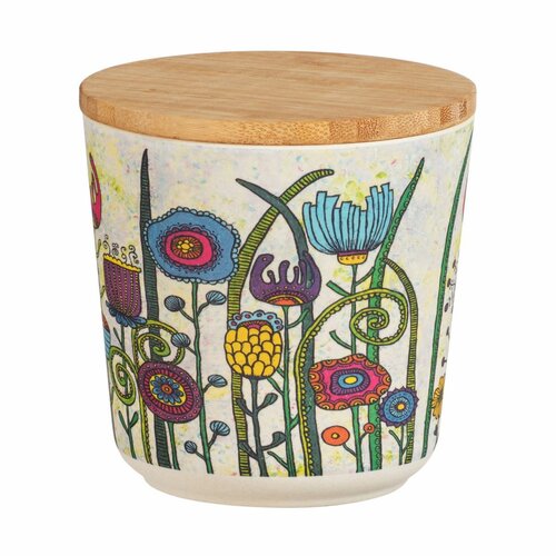 Wenko posoda z bambusovim pokrovom Flowers, 500 ml